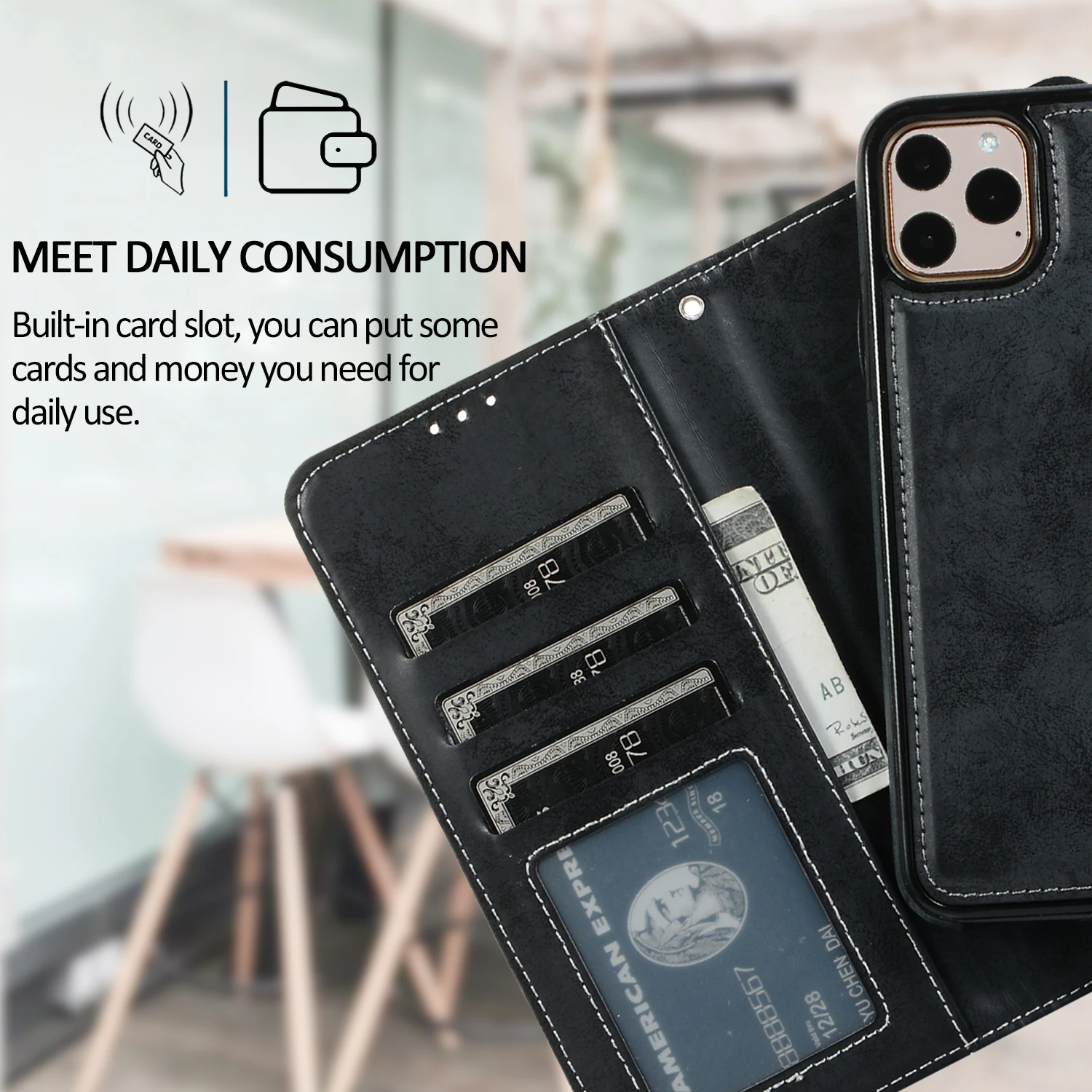 XR Shell For iPhone 14 13 12 11 Pro XS Max 6 8 7 Plus Case Retro Leather Wallet 2in1 Magnetic Detachable Flip Cases Cover Coque
