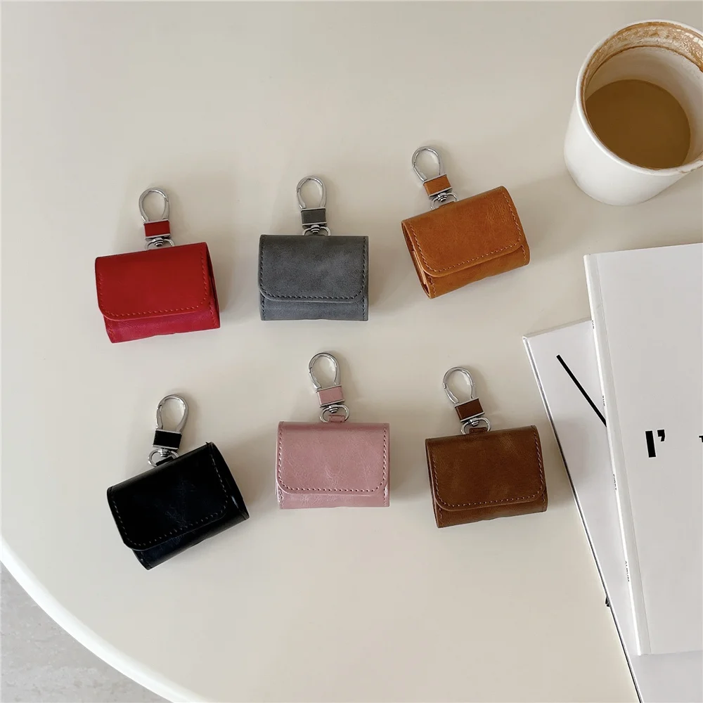 Чехол для наушников из искусственной кожи Apple Airpods 1 2 однотонный чехол AirPods 3 Pro