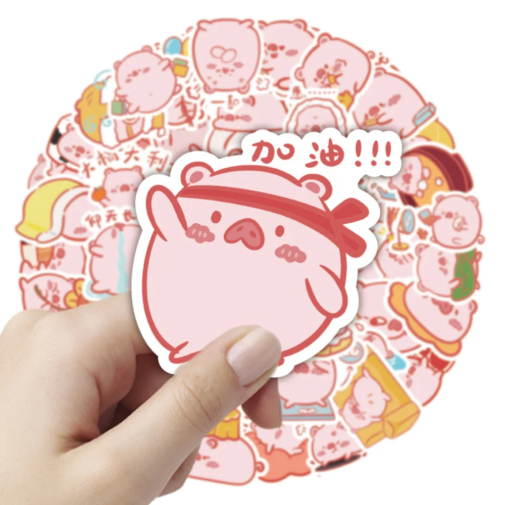 

10/60 шт. Мультяшные милые наклейки в виде розовой свиньи s Kawaii, наклейки в виде животных, игрушки «сделай сам», чемодан для ноутбука, чемодан для скейтборда, искусственная кожа