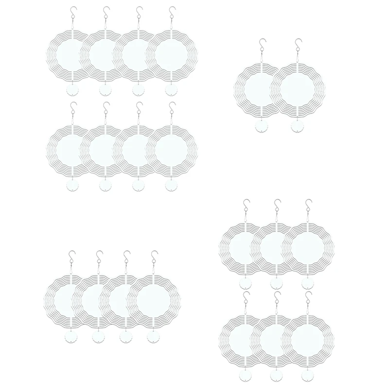 

6 Pack 8 Inch Sublimation Wind Spinner Blanks,3D Double Sided Sublimation Wind Powered Kinetic Sculpture For Yard Garden Outdoor