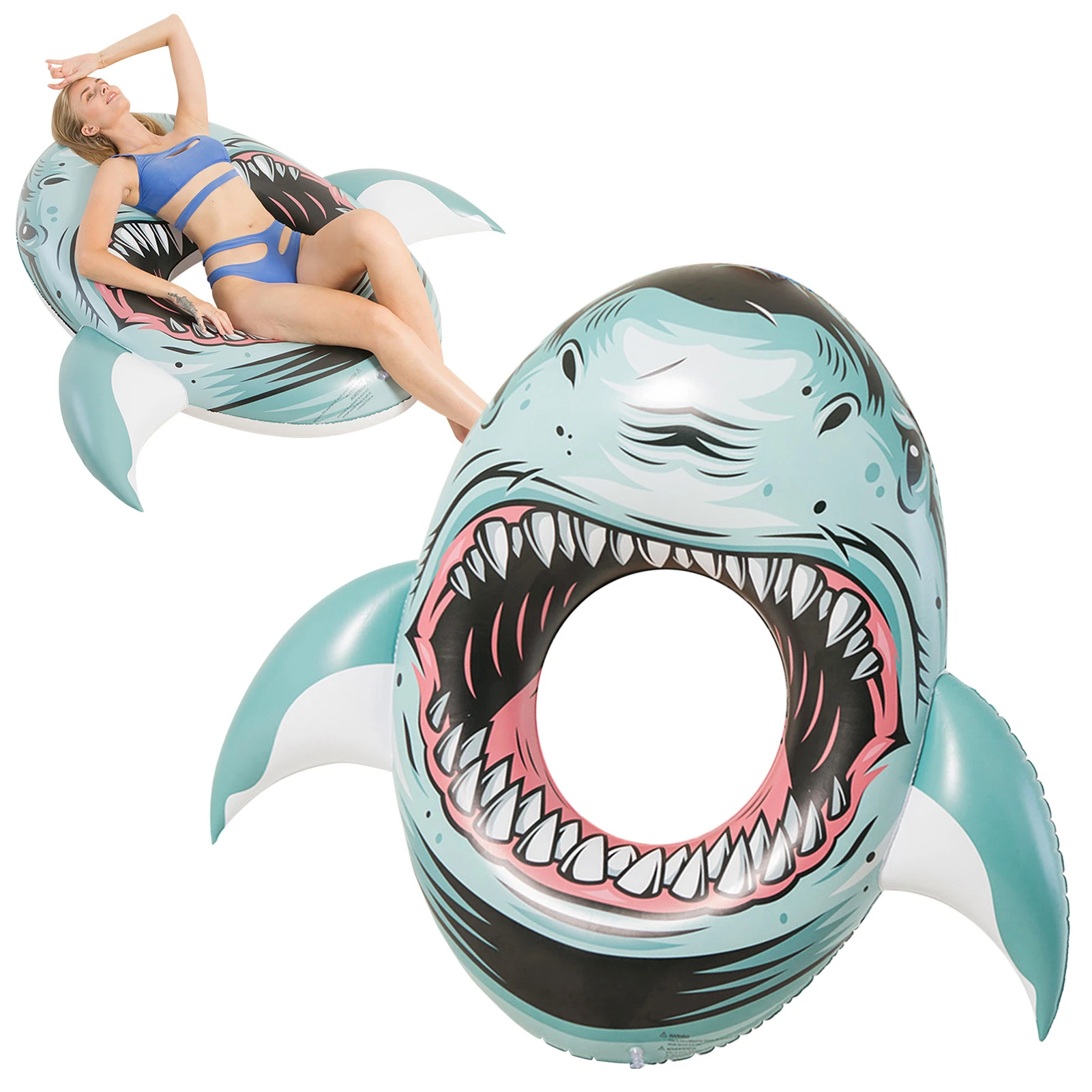 

Swimming Ring For Adults Inflatables Ride-on Pool Party Raft Lounge Tube Toys Shark Pool Floats For Adults Kids Toddlers Water
