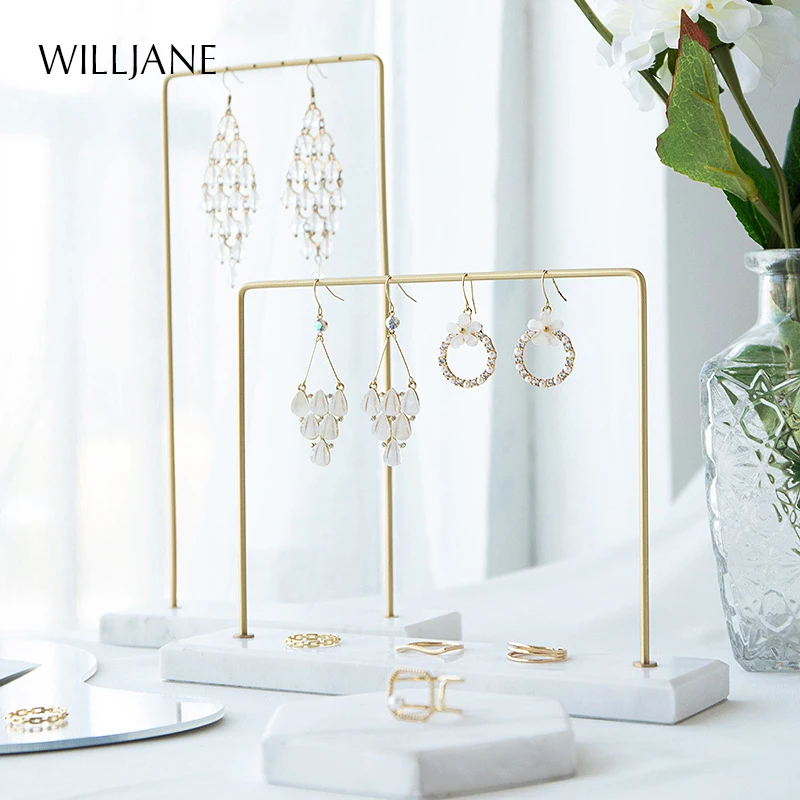 Metal Earrings Organizer Stand Frame Hook Jewelry Display Holder Necklace Chain Hanging Rack for women Bracelet Storage Showcase