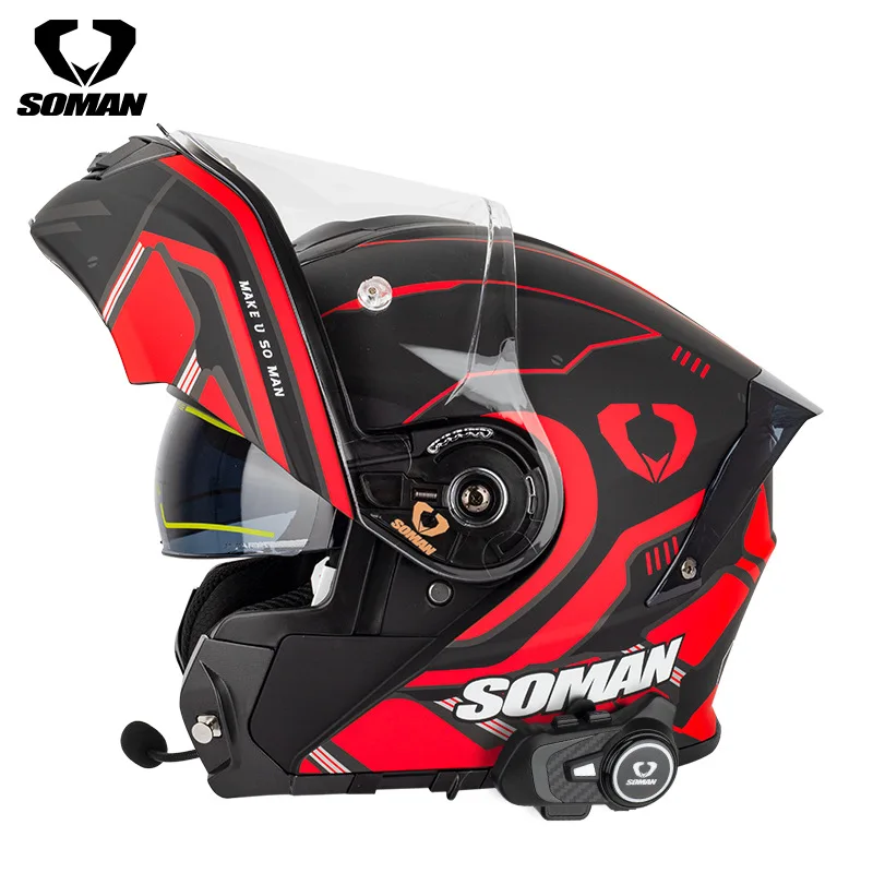 Мотоциклетный шлем для верховой езды анфас модульный двойная линза