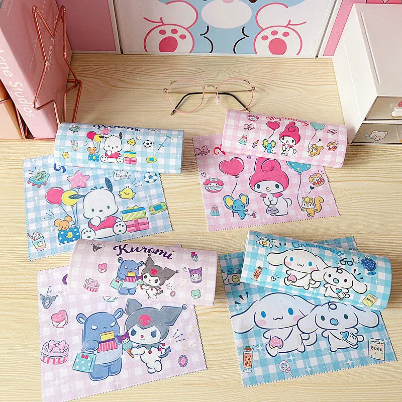 

Anime Sanrioed Glasses Case Kawaii Hello Kittys Cinnamoroll Student Fold Protective Shell Sunglasses Pen Case Storage Box Gift