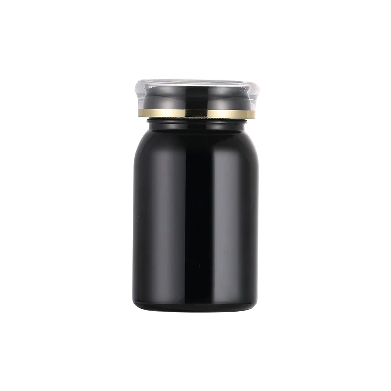 

80ml 100ml 120ml 150ml 225ml Black PET Empty Pharmaceutical Plastic Pill Bottles Medicine Containers for Pills Capsule Tablets