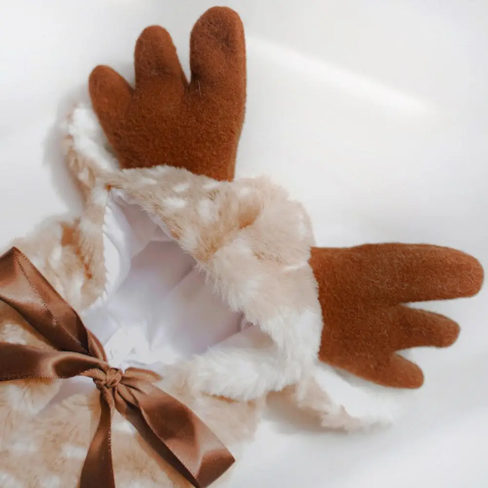 

Christmas Pet Costumes Warm Elk Cape with Transformers Hat Soft Comfortable Festival Decorative Pets Clothes