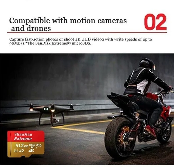 USB-накопитель большой емкости 1 ТБ 512 ГБ 256 Micro SD SDHC карта C10 U3 A2 V30 4K TF памяти +