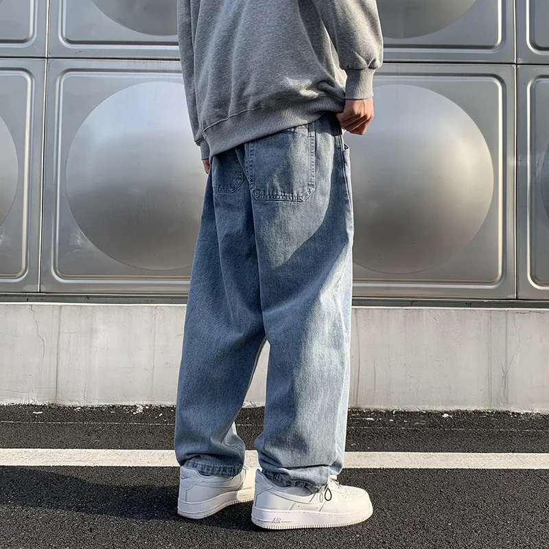 Men's Jeans Y2k Trend Retro Washed Loose Wide-leg Pants Solid Color Loose Casual Harajuku Fashion Streetwear Pants штаны мужские