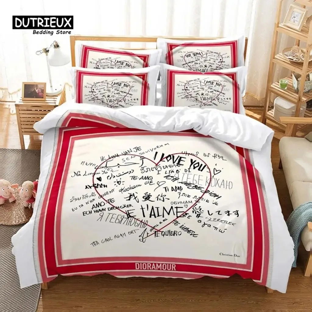 Flamingo Bedding Set 3Pcs Duvet Cover Soft Comfortable Breathable For Bedroom Guest Room Decor