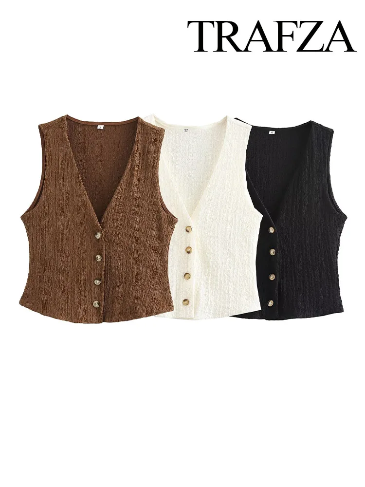Женский однобортный жилет с V-образным вырезом 3 цвета