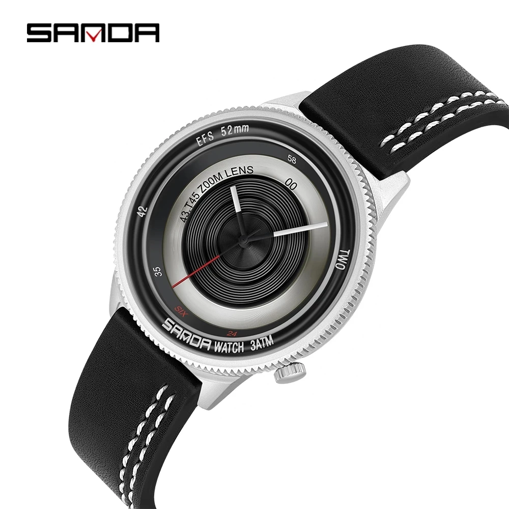 

SANDA Fashion Photographer Series Men Watch Outdoor Match Premium stainless steel Quartz Movement Gift Wristwatch 1041