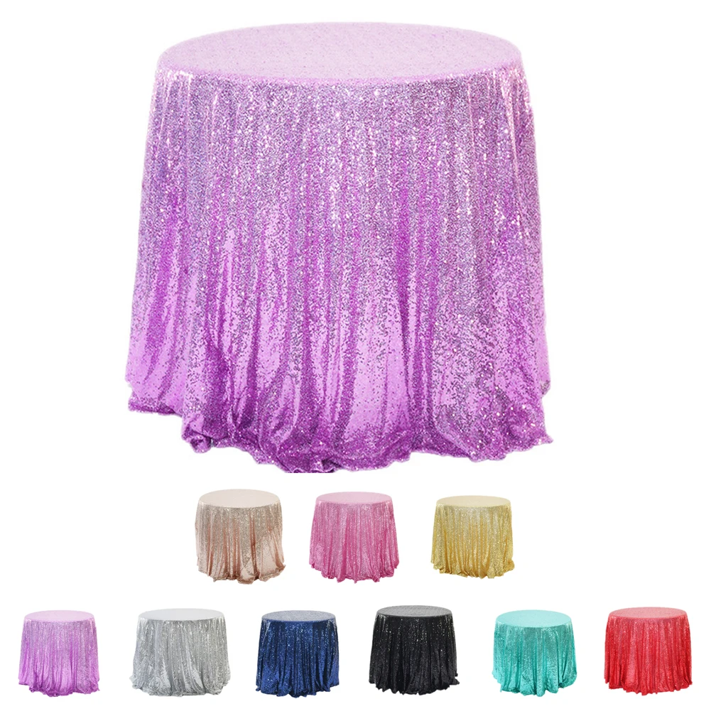 

Round Sequins Tablecloth Shiny Glitter Table Cloth Wedding Decoration Banquet For Restaurants Banquets Hotels Parties Tradeshows