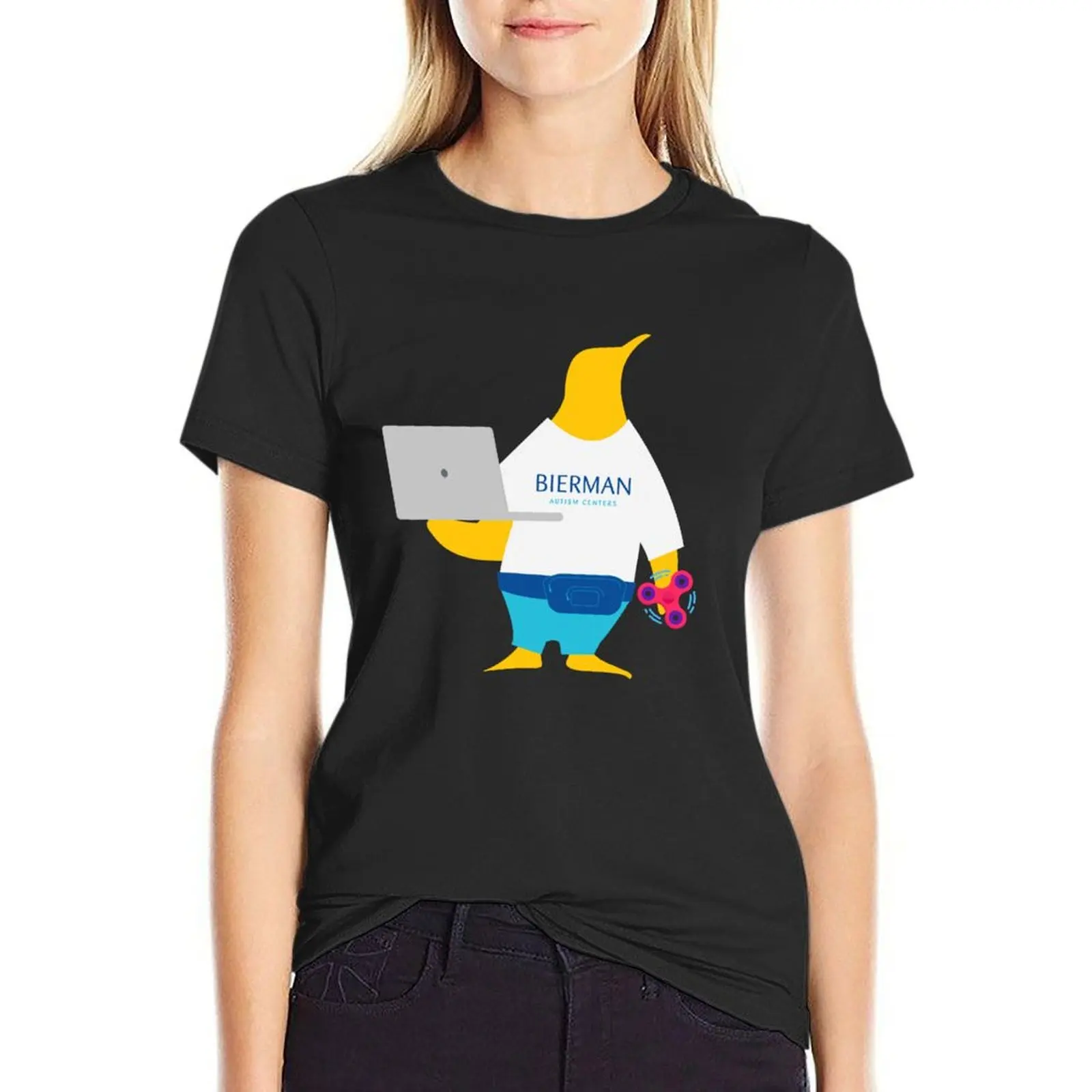 Женская футболка-платье с рисунком пингвина летний топ