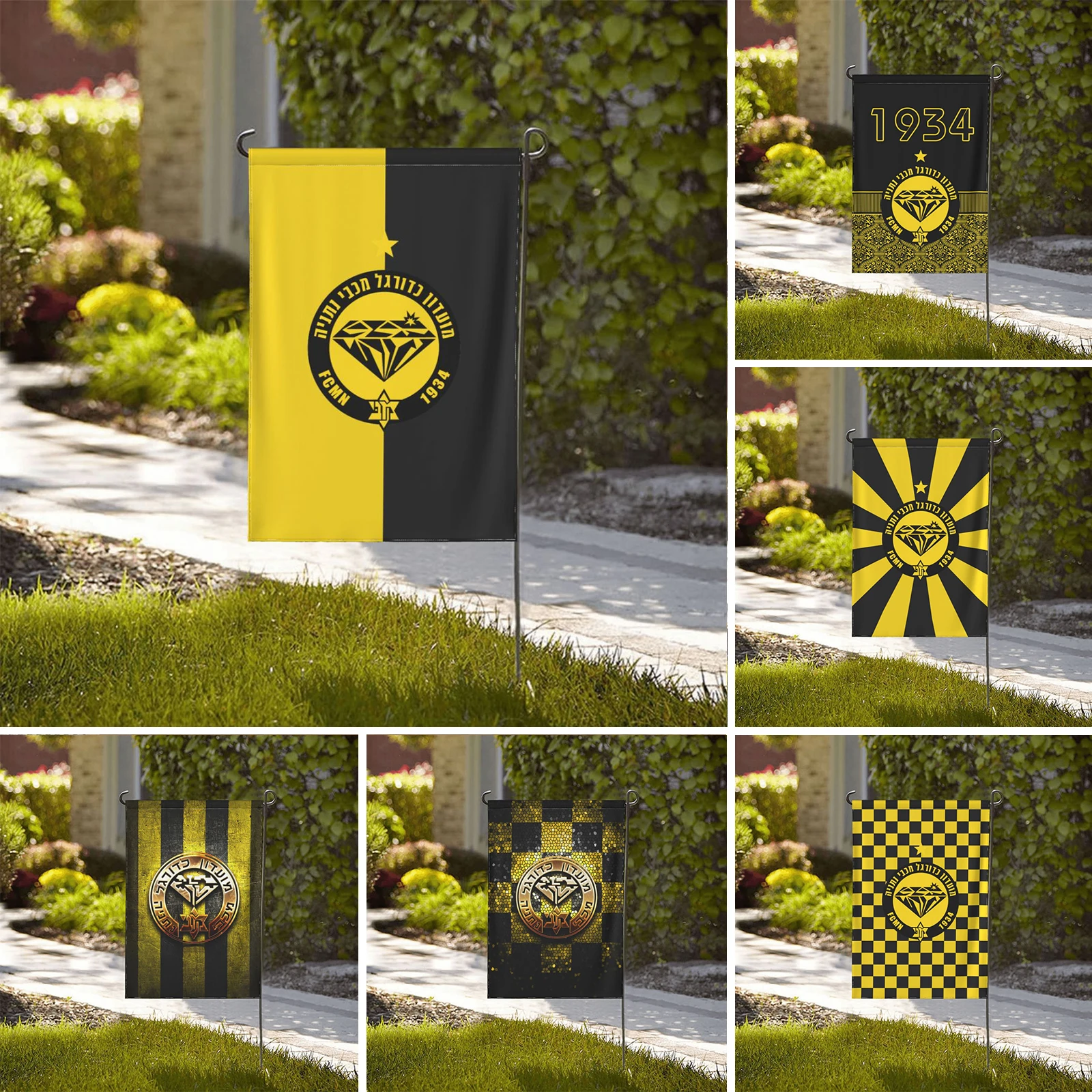 

Садовый флаг Maccabi из Израиля, двусторонний декоративный ярдовый баннер с принтом, праздничный флаг для вечерние, уличные домашние знаки