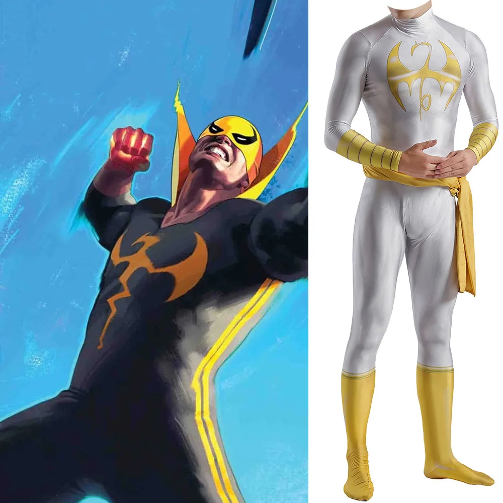 

TV Show Iron Fist Costume Cosplay Man Lycra Spandex Iron Fist Costume Superhero Zentai Suits Halloween Costume for Adult kids