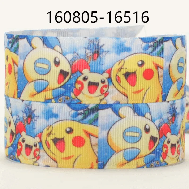 10 Yards Pikachu Pokemon Grosgrain Ribbon Cartoon DIY Crafts Supplies Flowers Bows for Hair Decoration Gift Wrapping