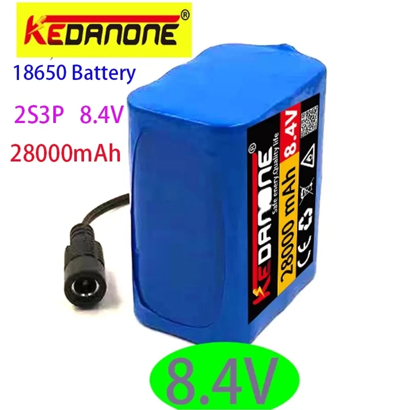 

Paquete de batería recargable de iones de litio para Faro de bicicleta, 2023 8,4 V (7,4 V), 28000mAh, 18650, 6x18650