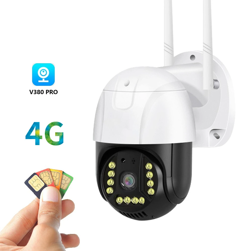 

Наружная камера видеонаблюдения 4G Gsm Sim V380 Pro 1080p Cloud 4x Zoom Ip66 Беспроводная защита безопасности Ip Cctv