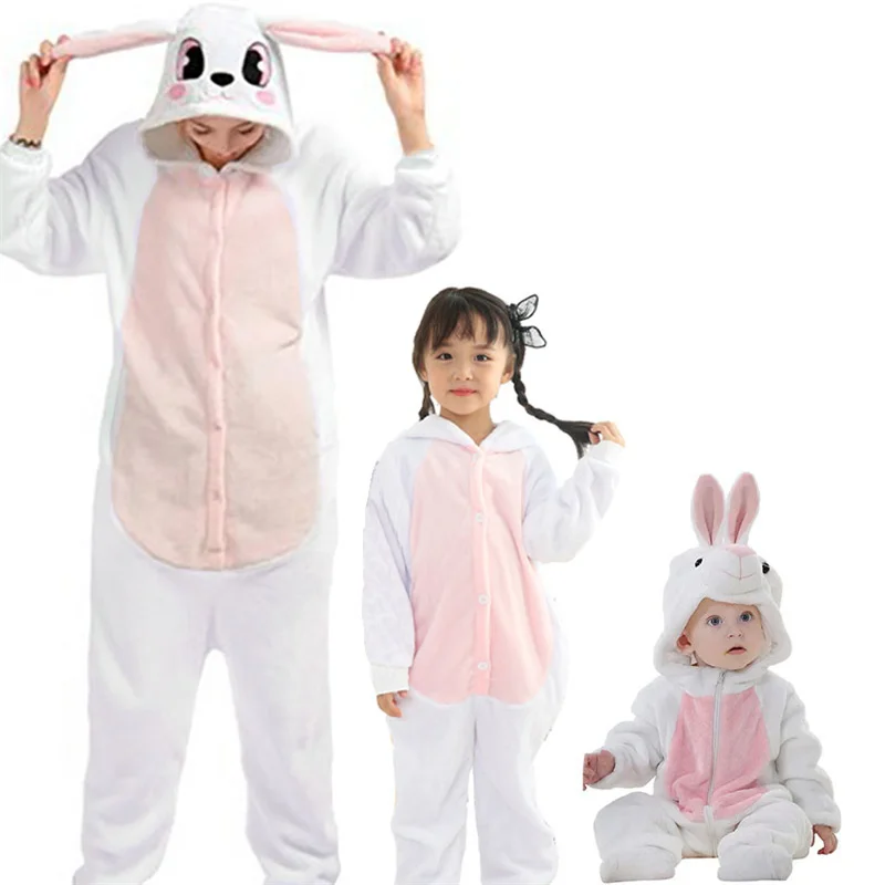 Family Kigurumi Pajamas Yellow Animal Onesie Cosplay Costume Pajamas For Kids and Adults For Babies Kids and Adults
