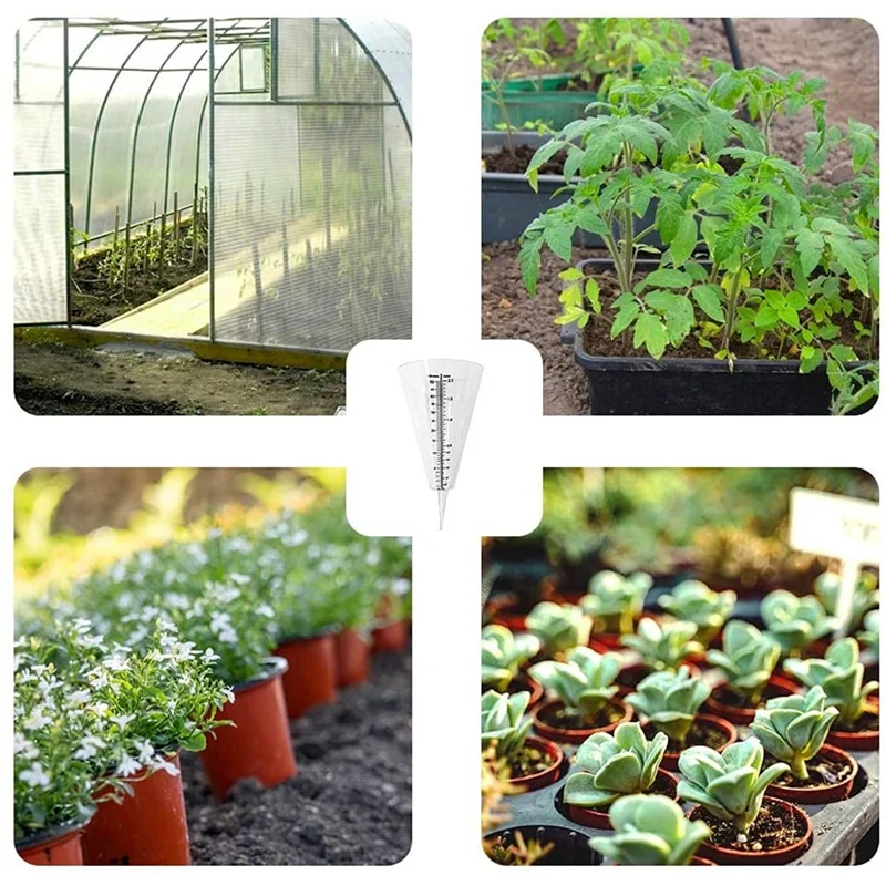 

Датчик дождя, наружный датчик дождя, 2 шт. прозрачные конусные дождемеры с двойными весами для контроля дождя