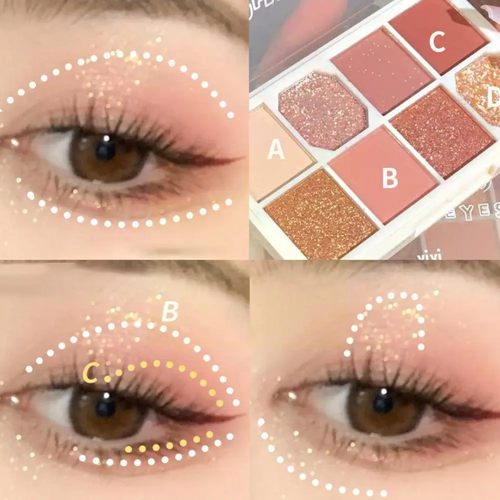 

8 Colors Diamond Eye Shadow Matte Shimmer Shiny Eyeshadow Fashion Highlighter Palette Face Cosmetic Makeup Waterproof D1l7