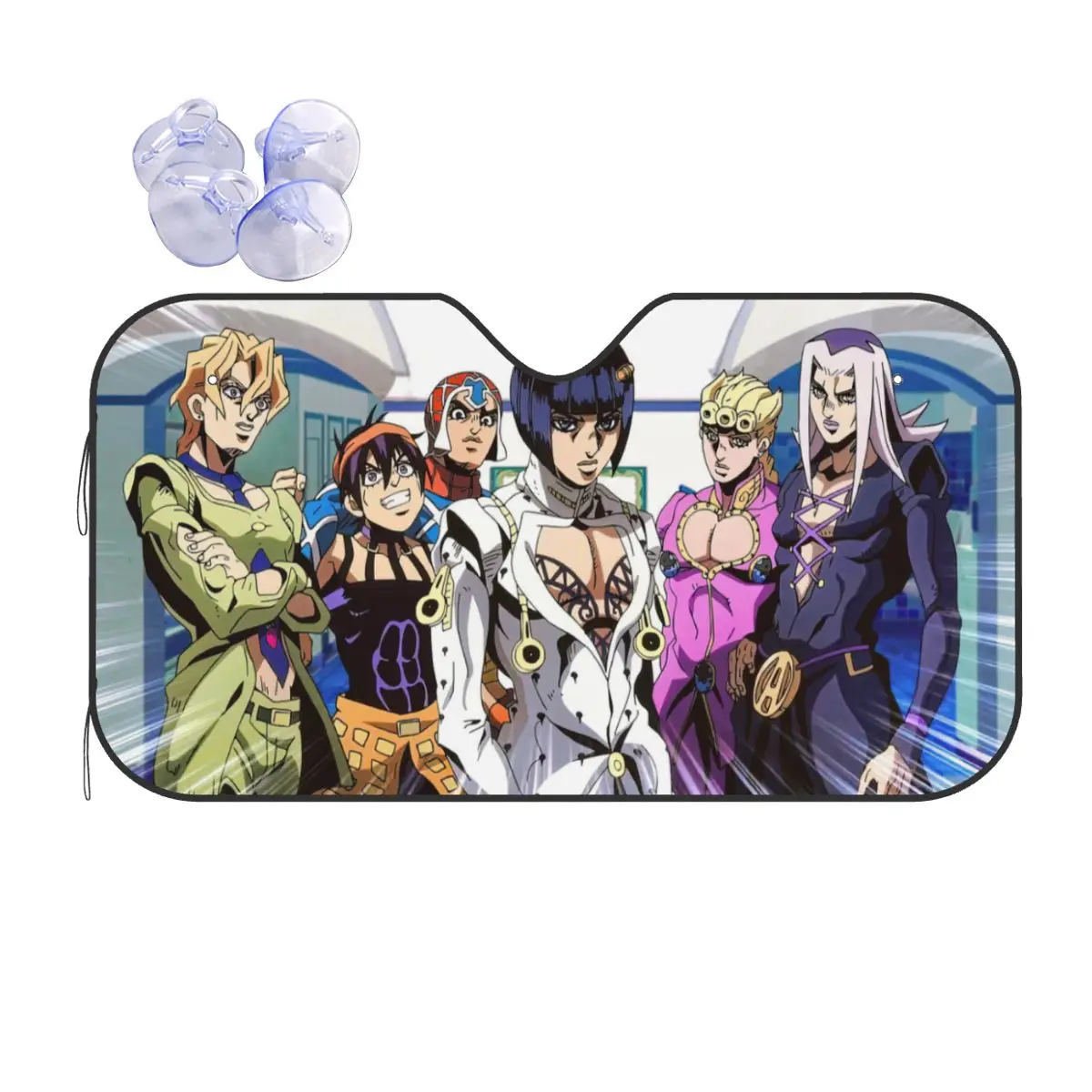 

Jojo's Bizarre Adventure Universal Sunshade Windscreen 70x130cm Anime Aluminium Foil Sunshade Visor Heat Reflector