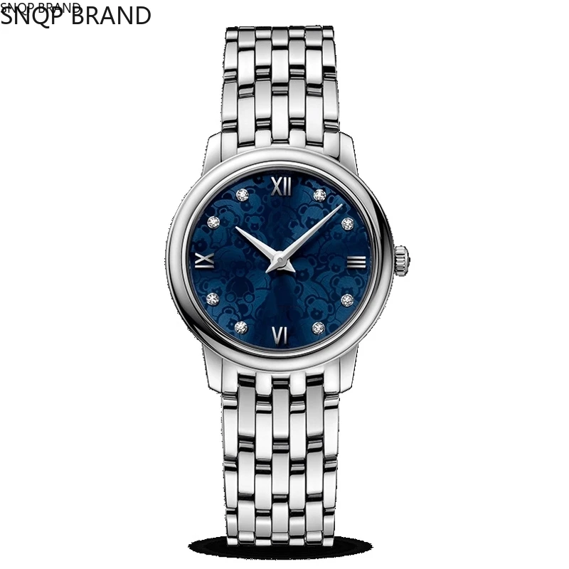 

Diamond Scale Steel Band Quartz ladies watch blue dial