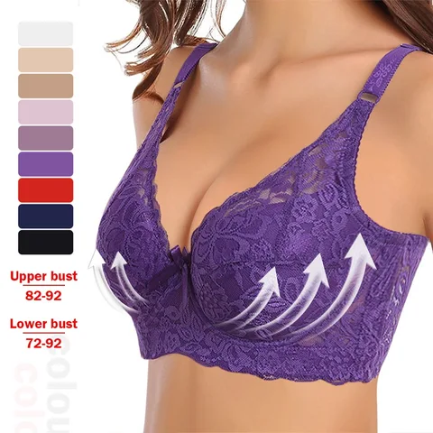 2023 New Women Bras Fashion Sexy Lace Bra Push Up Plus Size Bralette Thin Cup Underwire Bras Underwire Lingerie Underwear Top