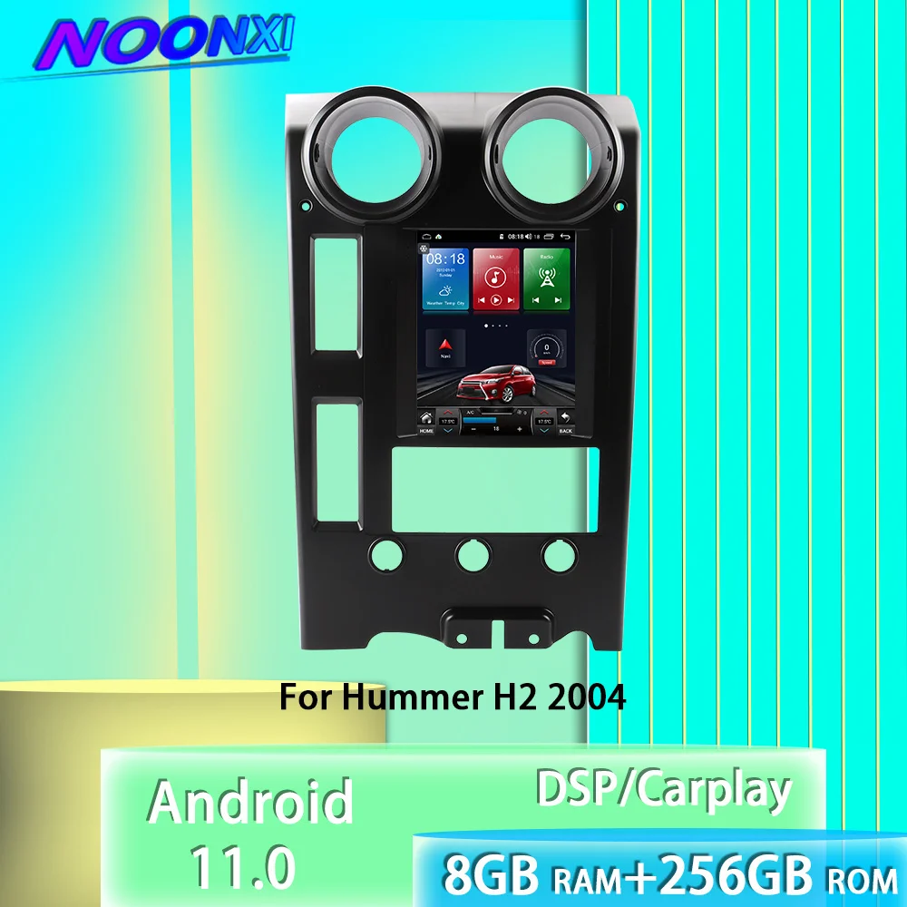 

Автомагнитола для Hummer H2, мультимедийный плеер с сенсорным экраном, GPS-навигацией, 8 + 2004 ГГц, Android 11, для Hummer H2 2009-256 Tesla