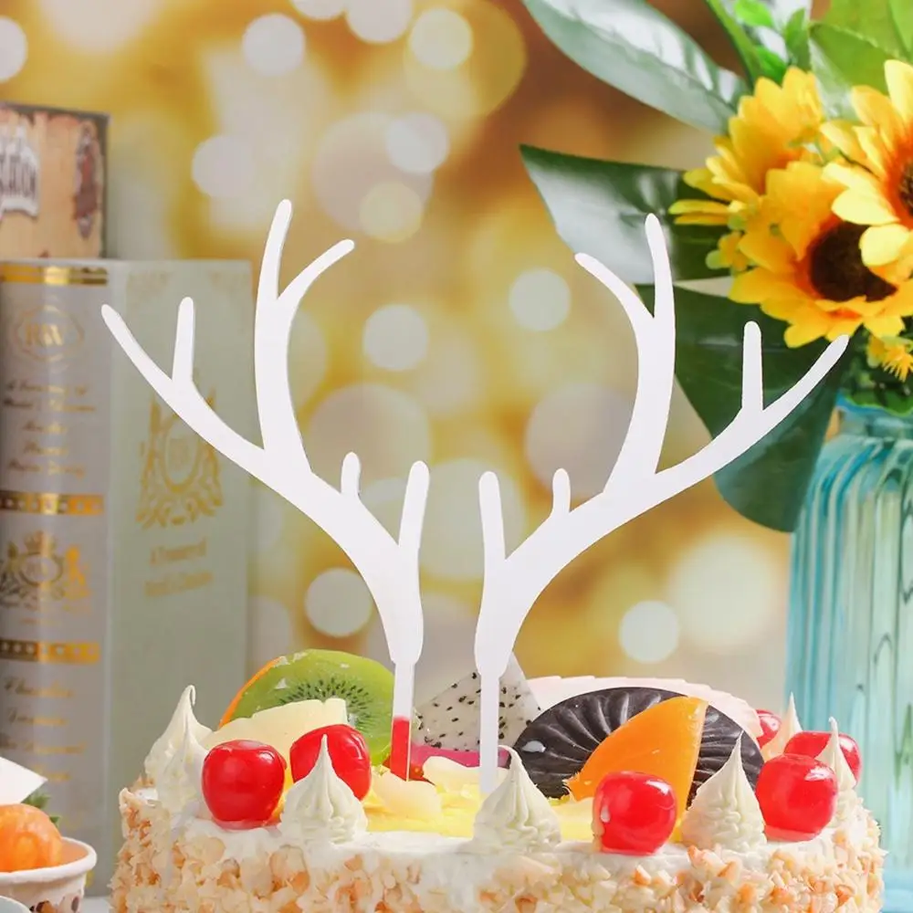 Baby Shower Новый год Рождество акрил Лось золото серебро товары для вечеринок рога