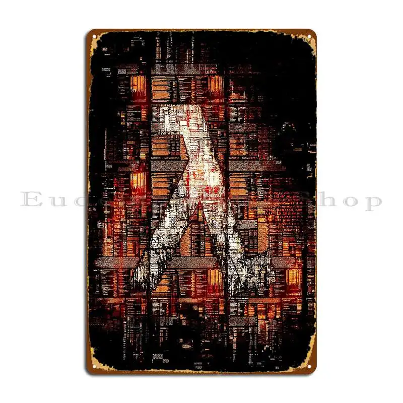 Неоновый Блестящий металлический плакат с логотипом Half Life Настенный декор