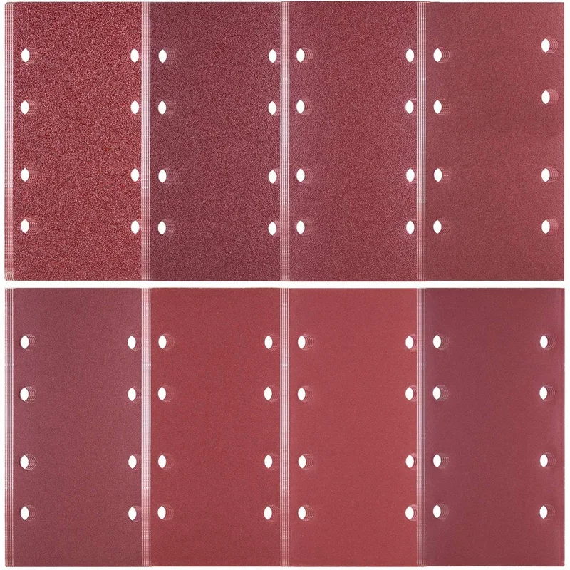 

40 Pcs Sanding Sheets Hook And Loop Sander Pads Assorted 40/60/ 80/120/ 180/240/ 320/400/ Grits Fit Rectangular Sander