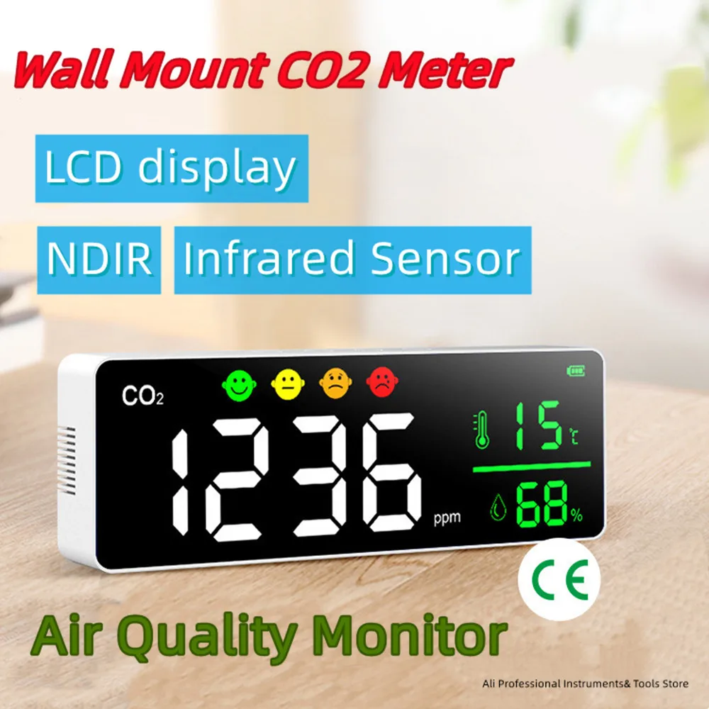 

Детектор углекислого газа DM1306, датчик NDIR, монитор качества воздуха, измеритель CO2, домашний детектор температуры и влажности с сигналом