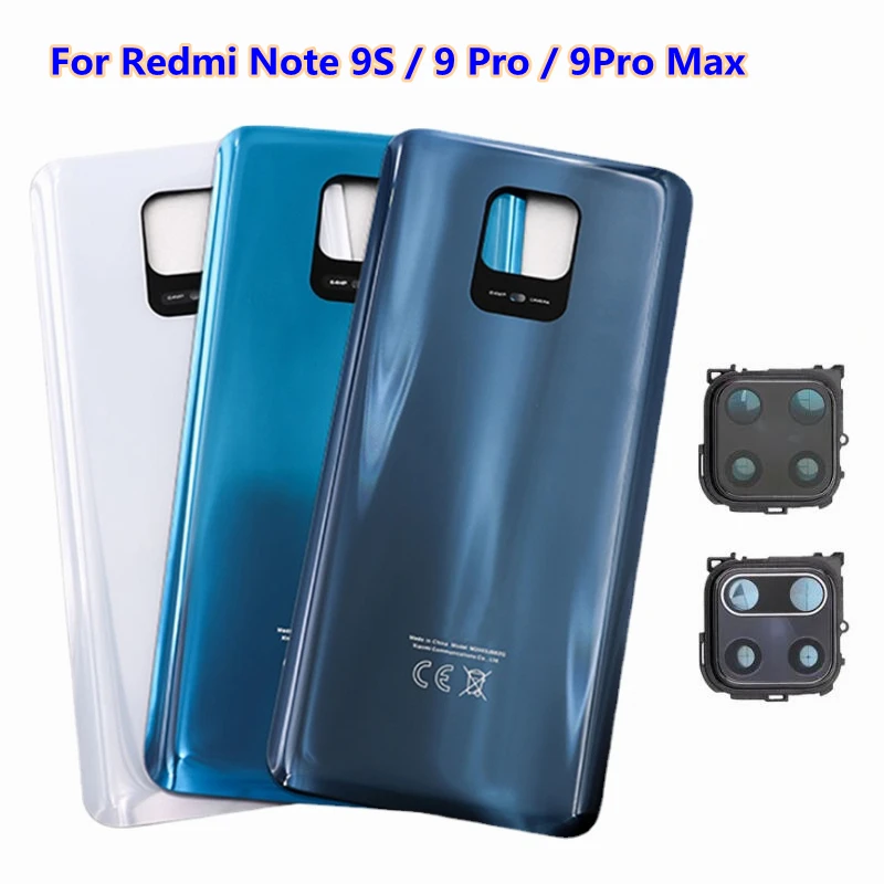 

New For Xiaomi Redmi Note 9S Battery Cover Rear Door Housing Case For Redmi Note 9 Pro 9 pro Max Back Cover with Camera lens