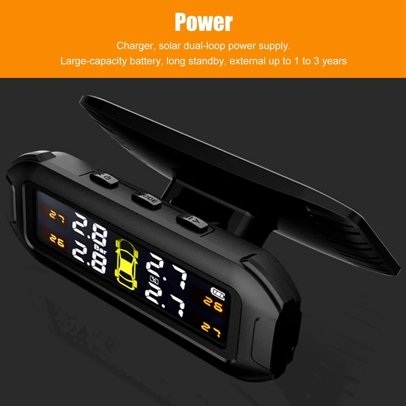 Фото TPMS Солнечная система контроля давления в шинах Внешние датчики шин Автомобильный TMPS №3