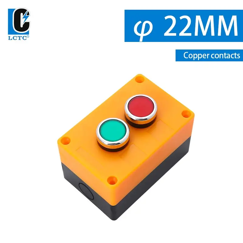 

Two-position Button Switch With Control Box Start Stop Emergency Stop Red Arrow Knob Power Switch Yellow Waterproof Button Box