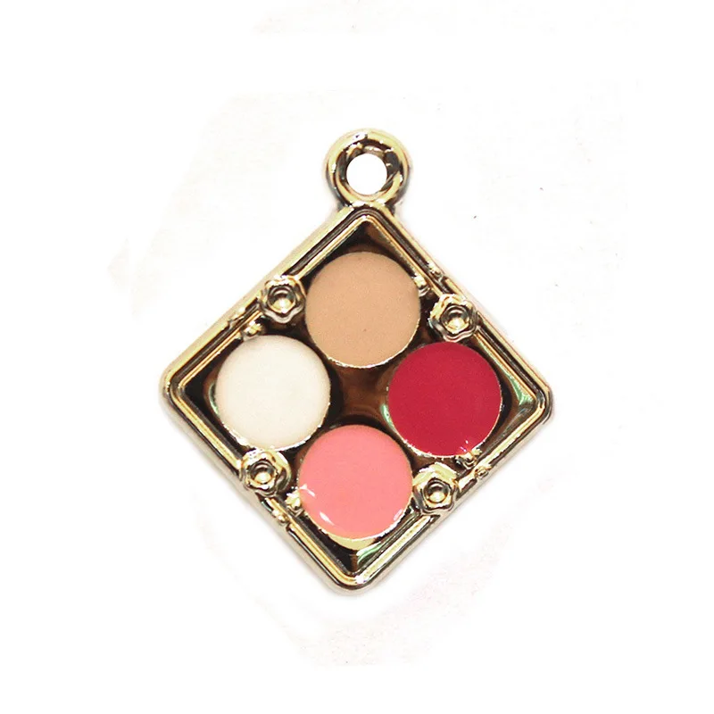 MIX 10pcs/pack Make Up Lipstick Bag Mouth High Shoes Eye Shadow Handmade Craft Metal Charms Earring Keychain DIY Jewelry Making images - 6