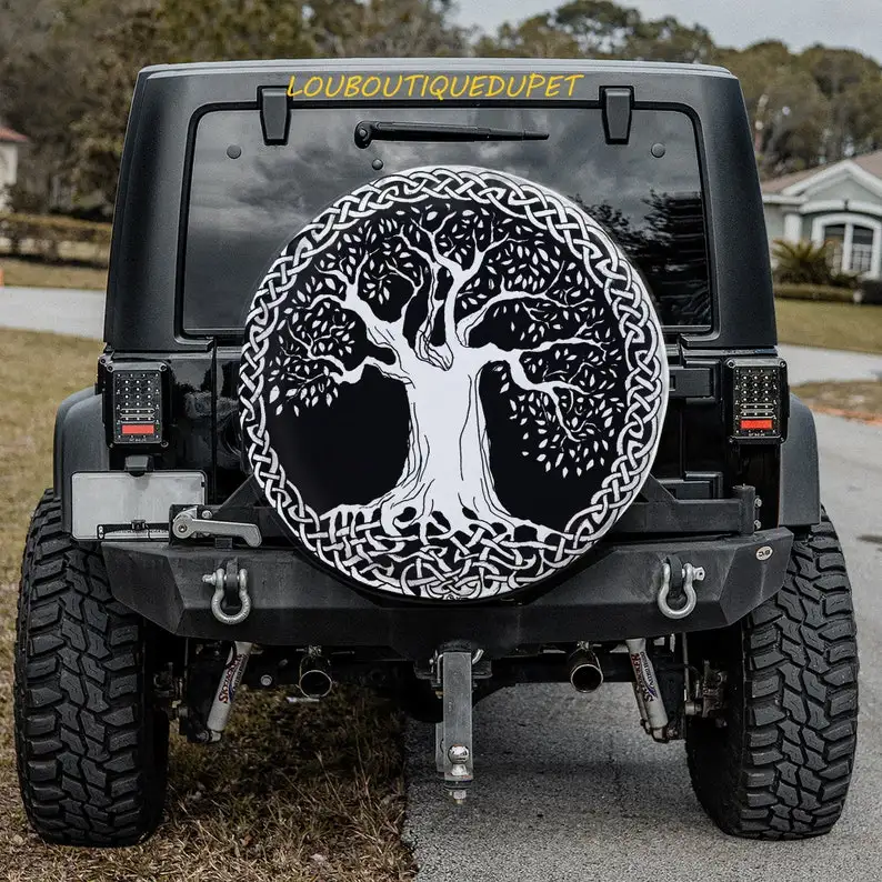 

Tree Of Life Spare Tire Cover Boho For Jeep Accessories, Large Spare Tire Cover The World Tree Yggdrasil Gifts For Her