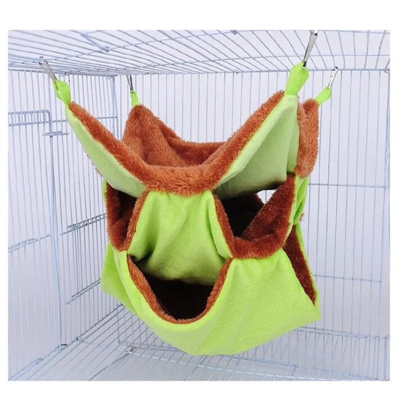 

Pet Hammock Three-tier Maze Plush Keeping Warm Hanging Hamster Sleeping Bag Tool Home Pet Supplies Pet Bed