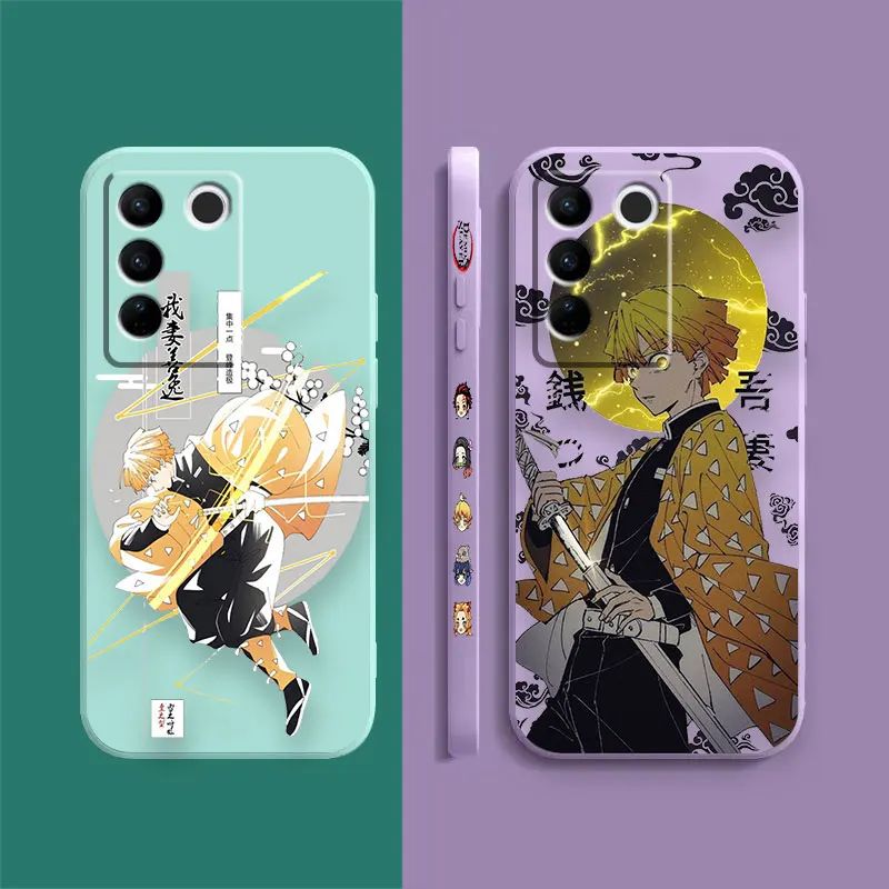 Case For VIVO S5 S6 S7 S9 S9E S10 S12 S15 S16 S16E V19 V20 V21 V23 V25 V27 PRO 5G Case Funda Shell Kimetsu No Yaiba Demon Slayer