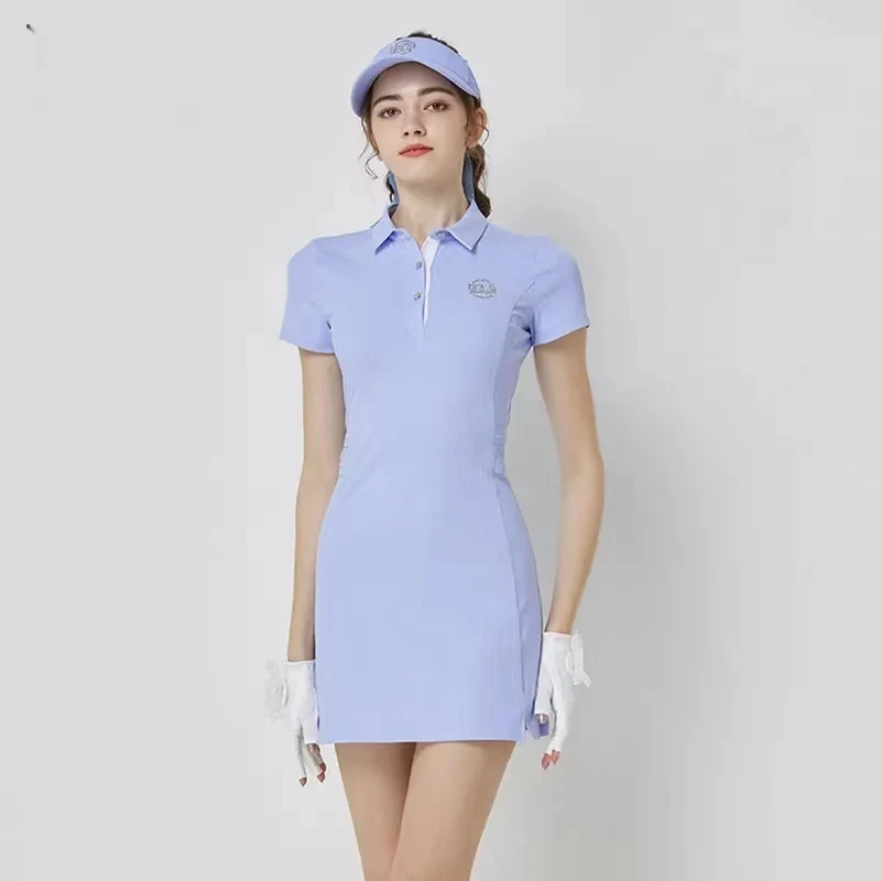 

Summer Slim Fit Figure-flattering Fashionable Breathable Quick-drying Golf Short Sleeve Lapel Dress