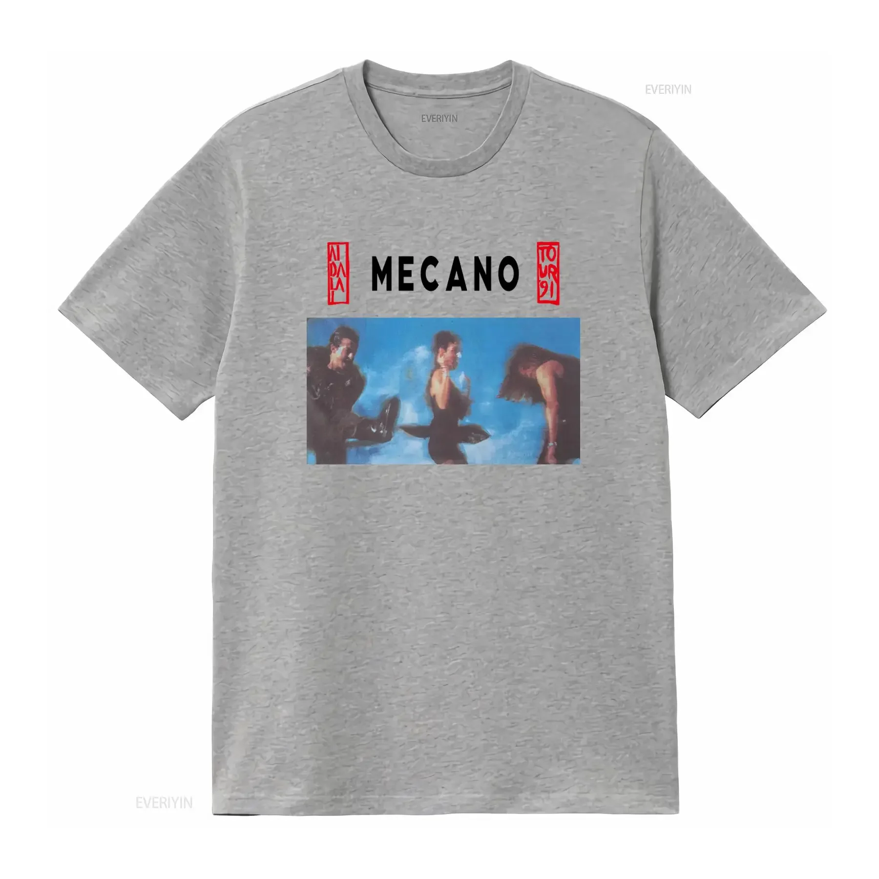 Фото Винтажная футболка Mecano в стиле испанской поп-музыки и син-т-вейв, с эффектом потертости, удобная, в стиле стритвир, мягкая, модная, универсальная. №3