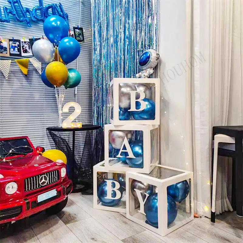 

First Birthday Balloon Boxes for Wedding Party Decorations 1st Birthday Balloon Box with BABY Letter Boy Girl BabyShower Decor