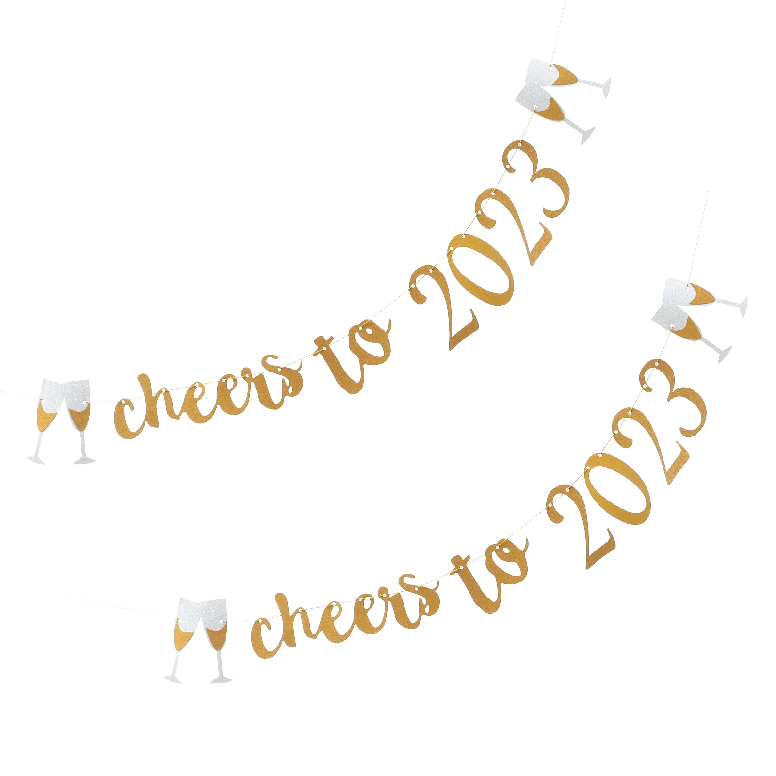 

New Year Banner 2023 Garland Party Decorations Cheers Eve Hangingyears Glitter Happy Gold Backdrop Bunting Decor Garlands Photo