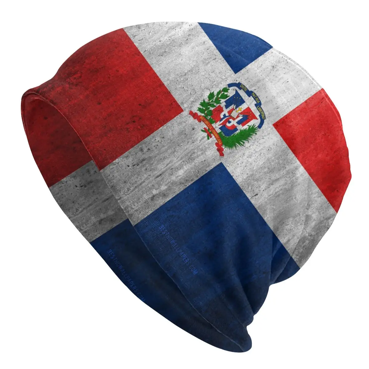 

New Knitted Cap Women Men Cap Spring Winter Elastic Vintage Dominican Republic Flag Beanies Cap Wholesale