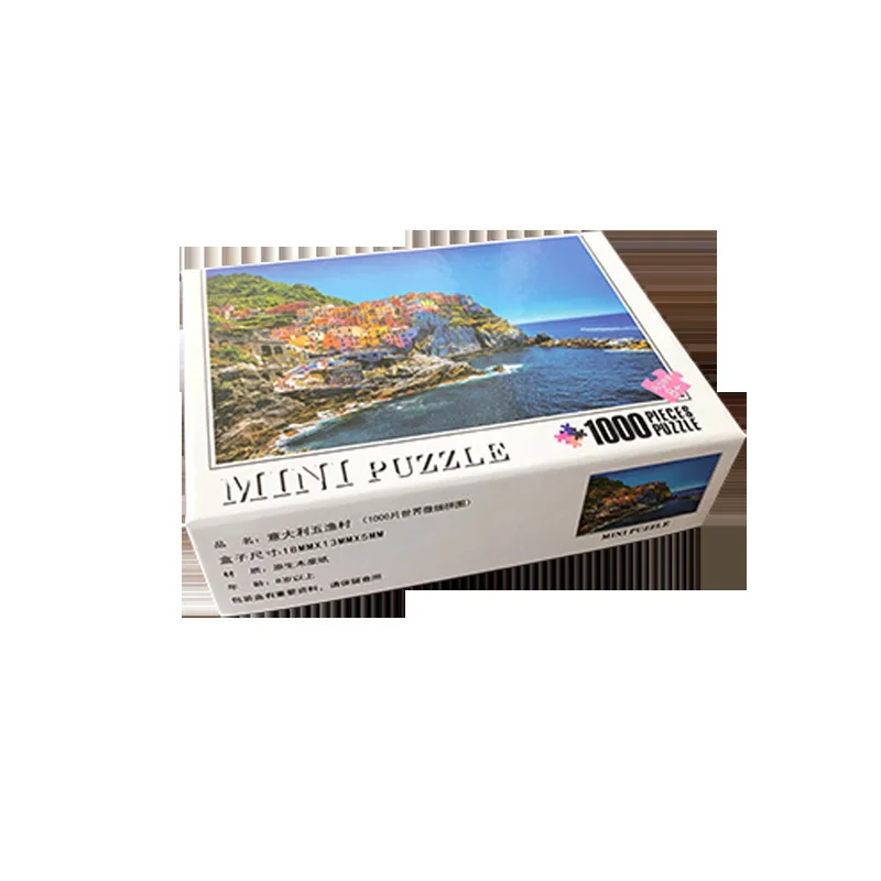 

Mini Jigsaw Puzzle 1000 Pieces Decompression Landscape Paper Family Games Home Decoration Gift Toys for Children Adult
