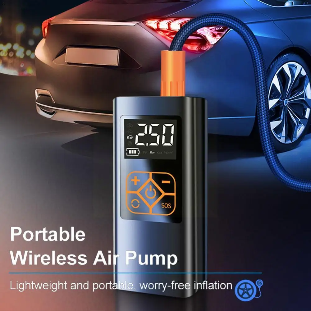 

Беспроводной автомобильный компрессор E9m9, портативный интеллектуальный воздушный насос с цифровым дисплеем для мотоциклов, велосипедов, л...