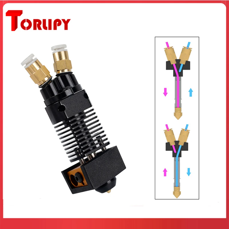 

Torlipy CR10S Hotend Kit Dual Color Printing 1.75mm 2 in1 Out 3D Printer Hotend For Ender 3 CR10 Direct Bowden Extruder Upgrade