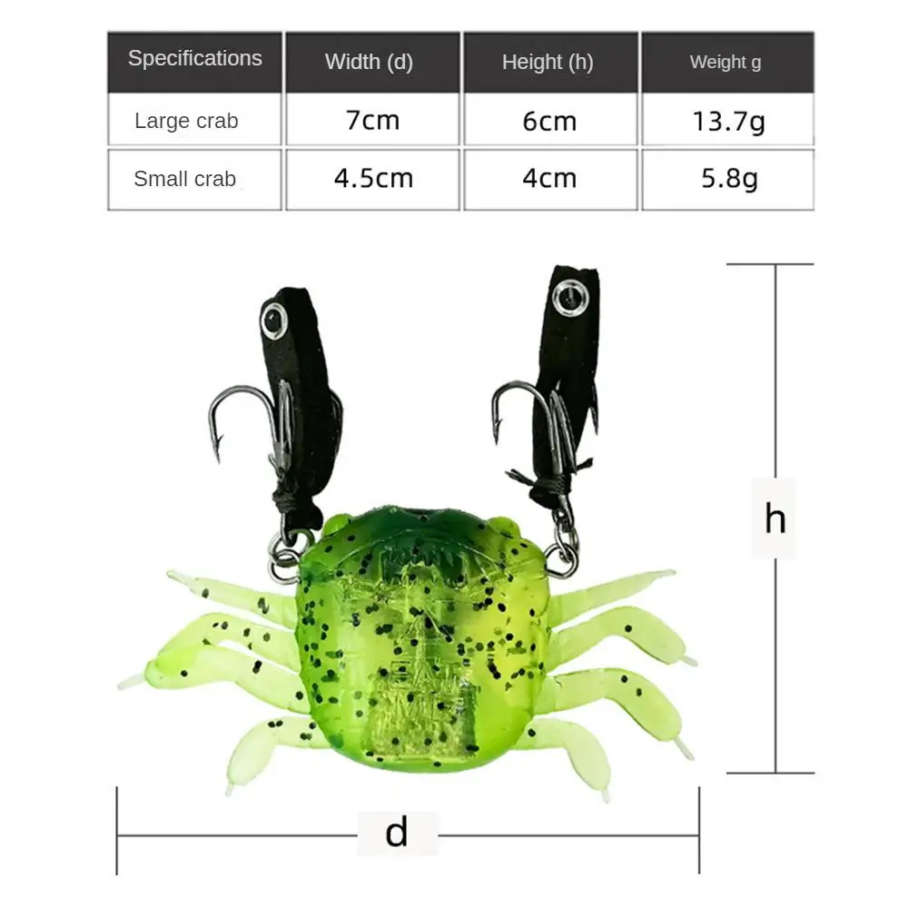 

Crab Luya Soft Bait Bionic 5.8/13.7g Fishing Gear Luya Bait Bionic Bait Anti-hanging Bottom Silicone Luya Bait