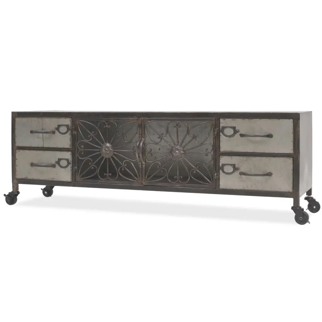 

TV Media Console Television Entertainment Stands Cabinet Table Shelf 47.2"x11.8"x15.7" Silver